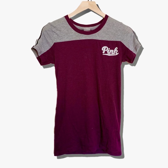 PINK Victoria's Secret Tops - PINK Victoria’s Secret Women’s Maroon Scoop Neck T